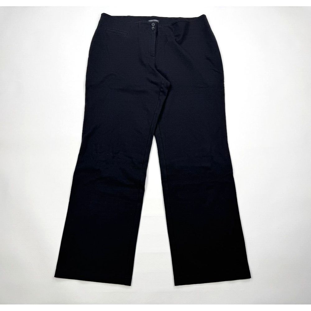 Eileen Fisher Heavy Viscose Stretch Ponte Pants Women L EUC Zip Closure Straight